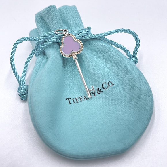 Tiffany & Co. Beaded Trefoil Enamel Key Pendant - Picture 5 of 5